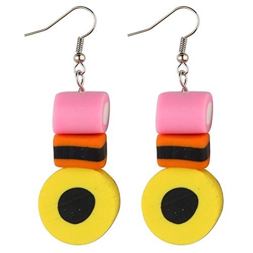 Drop pendientes regaliz Allsorts (amarillo) fabricado con resina por Joe Cool