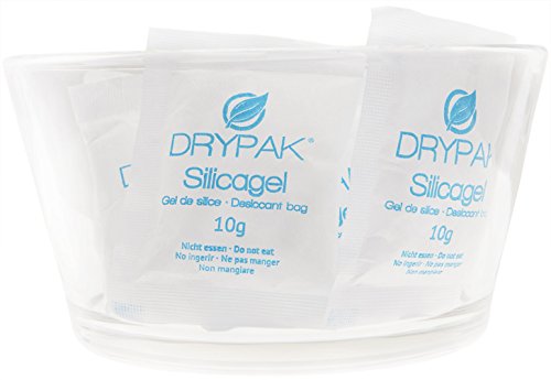 DRYPAK | 20 x 10 Gramos | Bolsas DESECANTES DE Gel DE SÍLICE | Deshumidificador, regenerable