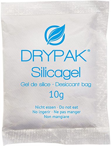 DRYPAK | 20 x 10 Gramos | Bolsas DESECANTES DE Gel DE SÍLICE | Deshumidificador, regenerable