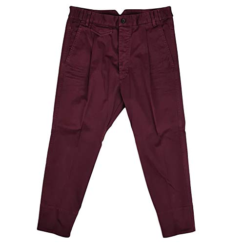 DSQUARED2 Pantalón Aviador De Sarga De Algodón Modelo S74KB0461S39021 Color Burdeos (46)