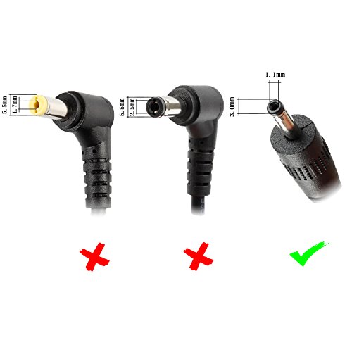 DTK 19V 2.37A 45W Cargadores y adaptadores para portátiles y netbooks para Acer Cargadore Portátile Netbook Ordenador Computadora AC Laptop Adaptador Cargador Connector:3.0 x 1.1mm