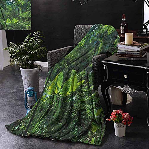 Ducan Lincoln Blanket Lecho Franela Forro Polar Manta Intacta Naturaleza Preocupaciones Medioambientales Flora Fauna Selva Microfibra Ligera para Sofá O Cama,127x102 CM