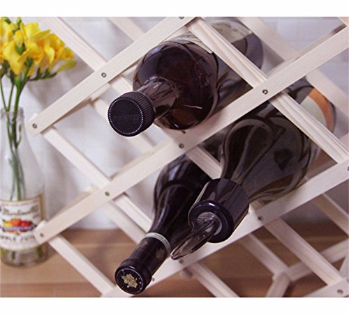 Ducomi® – Botellero de madera plegable Vinoria, para vino, para enotecas, expositor elegante y fino, con carta de vinos