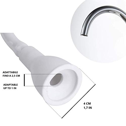 Ducomi - Ducha portátil universal para lavabo, mezclador con manguera de ducha, alcachofa de ducha para grifo, lavabo, baño o cocina, alargador flexible para lavar perros y pelo (doble)