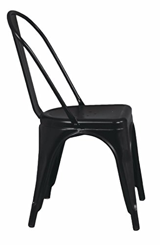 Due-Home - Silla Replica Tolix, Estructura Metalica Color Negro Mate, Medidas: 46,5 cm (Ancho) x 84 cm (Alto) x 52,2 cm (Fondo).