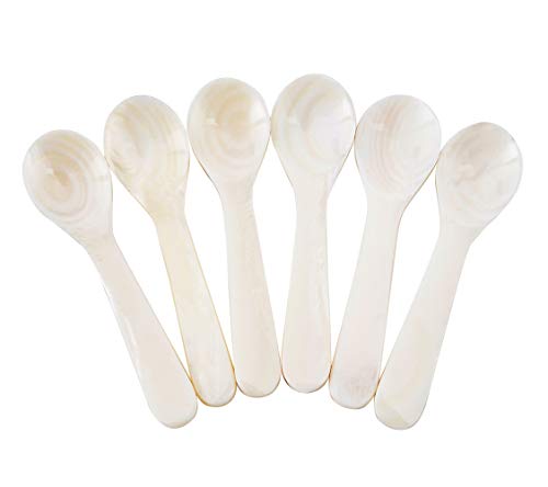 DUEBEL 6 Cucharas para Caviar (Blanco, 9cm x 2.4cm)