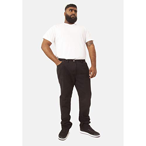 Duke - Pantalón cómodo Modelo Rockford Tallas Grandes para Hombre (168 cm Largo) (Negro)