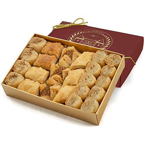 Dulces baclava baklava, Mignon, 24 piezas, Chateau de Mediterranean, cinta de la caja de regalo