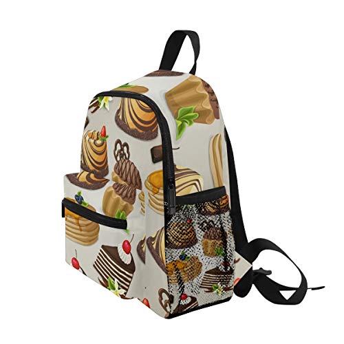 Dulces Pastel De Postre Arte Mochila para Preescolar Niñas Niños Toddler Kids Estudiante Mochilas para Infantiles 1-6 Años