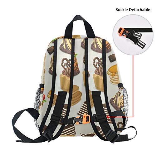 Dulces Pastel De Postre Arte Mochila para Preescolar Niñas Niños Toddler Kids Estudiante Mochilas para Infantiles 1-6 Años