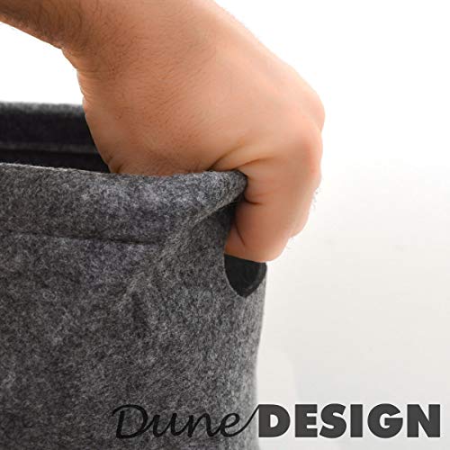 DuneDesign Almacenamiento de papel higiénico - Caja de Fieltro por 4 Rollos - Cesta de Baño Gris