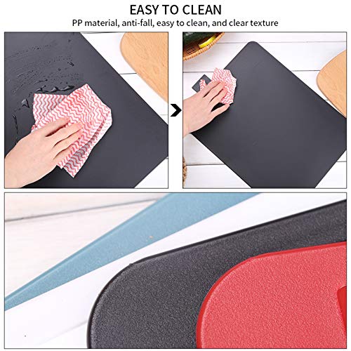 duoledaeu Tablas de Cortar de Plástico, Juego de 4 Tableros de Corte con Color Diferente, Tablas de Cocina para Cortar con Iconos de Alimentos para Lavavajillas