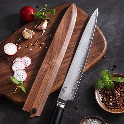 Durable Japón AUS-10 compuesto de acero Forja Cleaver Cuchillos de filete de salmón cuchillas troceadoras cuchillos KnivesBlack de la nuez de la funda Simple y generoso ( Color : 9 inch Filleting )