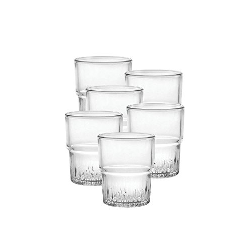 Duralex - Empilable vasos de vidrio 160ml, apilable, sin la marca de llenado, 6 unidades