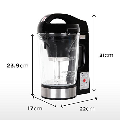 Duronic BL78 Batidora de Vaso con Función para Sopas Máquina para Sopas y Cremas con Vaso de Cristal Termoresistente de 1,2 L Robot de Cocina Sopas, Cremas, Salsas, Batidos