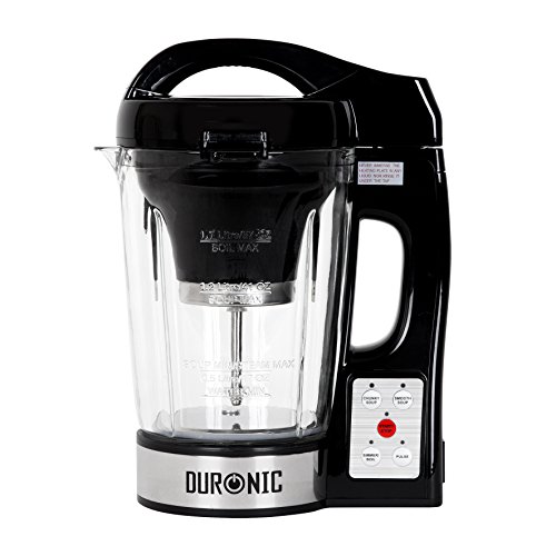 Duronic BL78 Batidora de Vaso con Función para Sopas Máquina para Sopas y Cremas con Vaso de Cristal Termoresistente de 1,2 L Robot de Cocina Sopas, Cremas, Salsas, Batidos