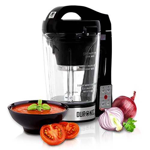 Duronic BL78 Batidora de Vaso con Función para Sopas Máquina para Sopas y Cremas con Vaso de Cristal Termoresistente de 1,2 L Robot de Cocina Sopas, Cremas, Salsas, Batidos