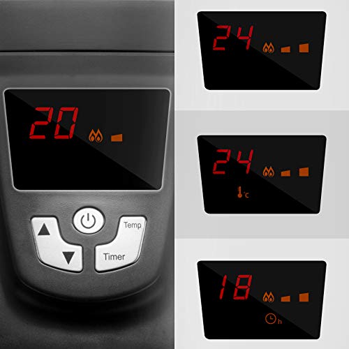 Duronic HV102 Radiador Eléctrico 2500W de Panel de Mica - Estufa sin Aceite Que calienta en 1 Minuto – Control por Pantalla Digital - Bajo Consumo y Ligero