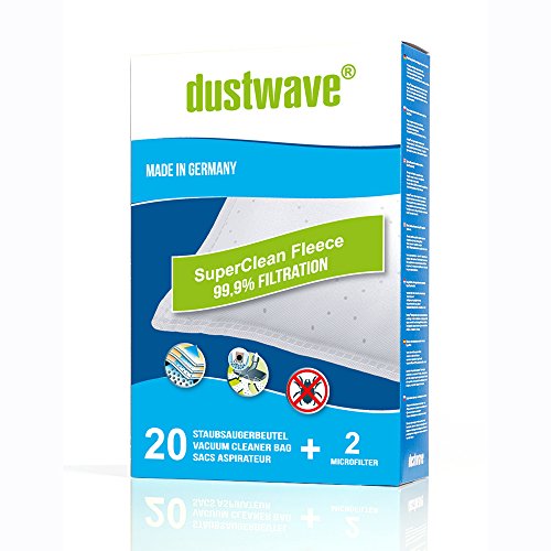 dustwave® – 20 bolsas para aspiradora para Bomann – BS 968 CB / BS968CB – Bolsas para el polvo de marca dustwave® – Fabricado en Alemania + Incluye microfiltro