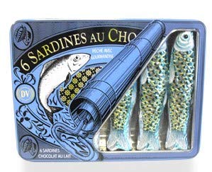 DV France Sardinas de chocolate con leche con obleas y flor de sal - 1 x 60 gramos