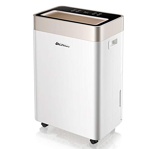 DW&HX Blanco Compresor deshumidificador, 60l Tamaño Medio con Manguera de desagüe Continuo, Aire purificador e ionizador para Espacios de 50-120 ㎡, Cuarto de baño, ático, Crawlspace y armarios-A