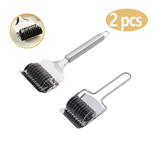 DXIA 2 PCS Máquinas de Acero Inoxidable, Cortador de Pasta, Máquina para Pasta Manual Pasta Maker, Mini de Manual de Pasta de Rejilla de Ruedas de Prensa, Utensilios de Cocina para Hacer Espaguetis