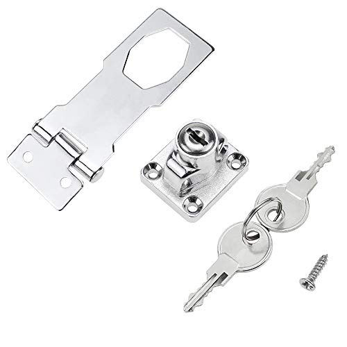 DXLing 2 Piezas Cerradura Armario con Llave 80mm Cerradura de Metal Cerrojo de Seguridad de Puerta Cerradura de la Puerta del Armario con Candado y Llave Tornillos per Cerrar Cobertizo Puertas