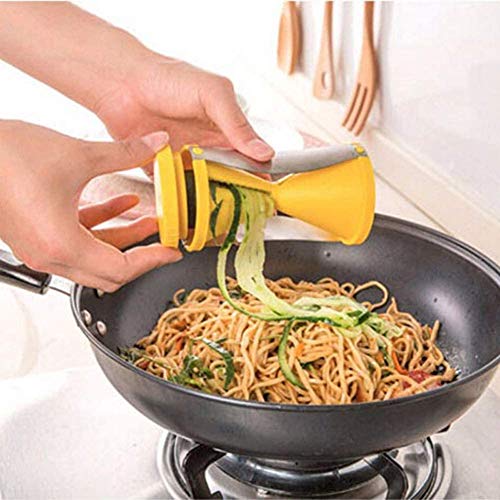 DXQDXQ Mano 2 Piezas Cortador Verduras Profesional Cortador de Espiralizador Multifuncional Mandolina de Cocina Cortadoras Frutas Alimentos Slicer, Negro Spiralizer