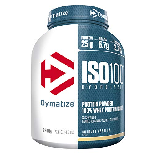 Dymatize ISO 100 Gourmet Vanilla 2,2kg - Hidrolizado de Proteína de Suero Whey + Aislado en Polvo