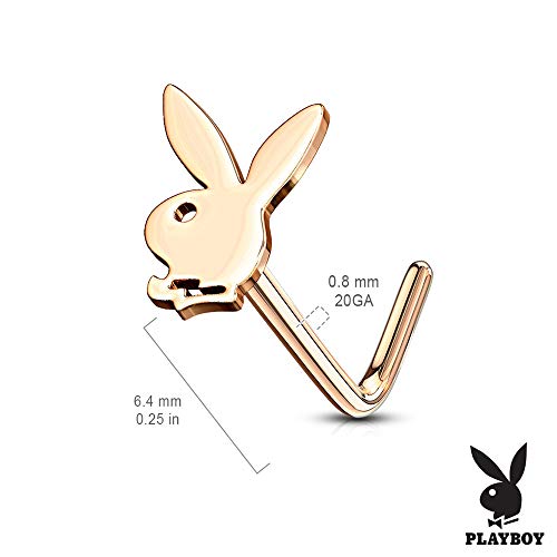 Dynamique Playboy Bunny Top 316L Anillo de Perno Prisionero en Forma de L de Acero quirúrgico (se Vende por Pieza)