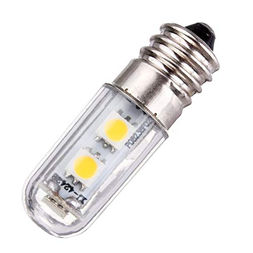 E14 Bombilla LED para lámpara de refrigerador, 1W, 220V CA, 7 leds SMD 5050, Bombilla LED blanca cálida, Para luz de refrigerador, Lámpara de costura, Mini luz de mesa, Paquete de 2