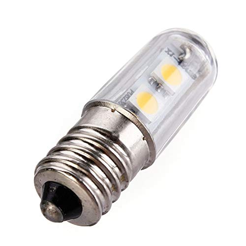 E14 Bombilla LED para lámpara de refrigerador, 1W, 220V CA, 7 leds SMD 5050, Bombilla LED blanca cálida, Para luz de refrigerador, Lámpara de costura, Mini luz de mesa, Paquete de 2