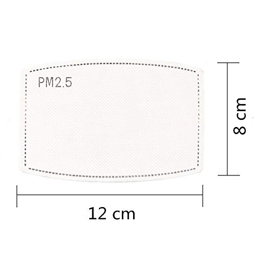 Eaglcter Filtros de carbón activado PM2.5, filtro de carbón activo protector de 5 capas, filtro de respiración reemplazable (50 piezas)