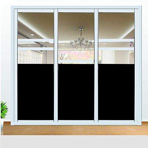 EASEHOME Vinilo Ventana Autoadhesiva Pegatina de Ventana Cristal Película Decorativa Papel Adhesivo Láminas Electrostatica Film Estática Opaco 17.3"x78.7"(44x200cm), Negro