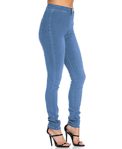 EASTDAMO Vaqueros Mujer Push Up Tejanos Mujer Cintura Alta Pantalones Pitillos Elasticos Jean de Mujer (Light Blue, XS)