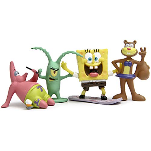 EASTVAPS 8 unids / Lote Bob Esponja PVC Figura de Acción Juguete Muñeca DIY Anime Esponja Bob Patrick Estrella Calamardo