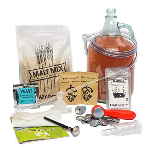 Eazy Brewing®Kit de elaboración de cerveza de 5 litros - Cerveza IPA (India Pale Ale) - Caja de regalo para preparar su propia cerveza artesanal – Instrucciones en Español