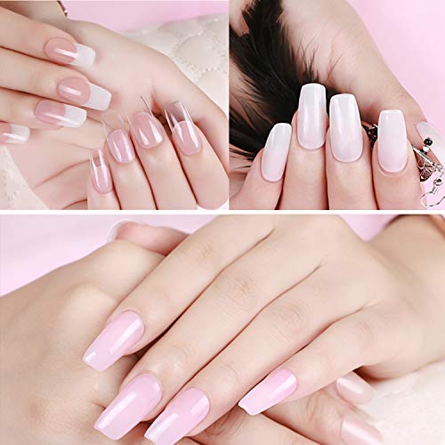 Ebanku 100 PCS Sistema de uñas dobles, molde de punta de uñas transparente con cubierta completa Extensión de uñas, herramienta de arte de uñas falsas de gel acrílico de gel UV Polygel