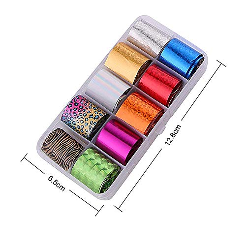 Ebanku 40 Diseños Foil para Uñas Transfer, Transferencia Pegatinas Calcomanías Uñas Holográfico Nail Art accesorios transferencia papel Nail Stickers Tips Wraps Foil Transfer Sticker