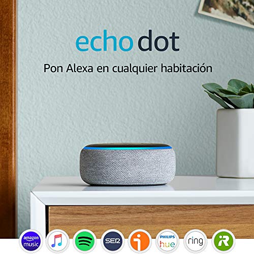 Echo Dot (3.ª generación) - Altavoz inteligente con Alexa, tela de color gris oscuro