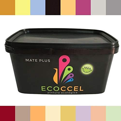 ECOCCEL Pintura plastica, pintura pared, pintura pared interior, pintura colores, pintura blanca, pintura exterior, pintura ECOLOGICA, ECOCCEL 14LT (22 Kg, Blanco)