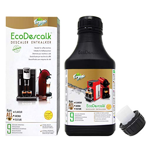 EcoDescalk Ecológico Concentrado (9 Descalcificaciones). Descalcificador 100% Natural. Limpiador para Cafeteras. Todas las Marcas. Producto CE.