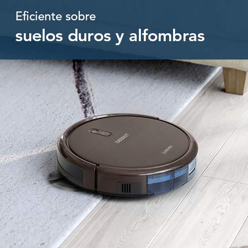 Ecovacs Deebot N79S - Robot Aspirador navegación aleatoria, App y Alexa, Wifi, 4 modos de limpieza, 2 niveles de succión, 60 dB, suelos duros y alfombras, detecta obstáculos y desniveles, negro