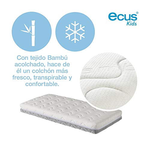 Ecus Kids, El colchón de cuna antiasfixia Oxsi con doble cara una para verano y otra para invierno - Colchón cuna 120x60