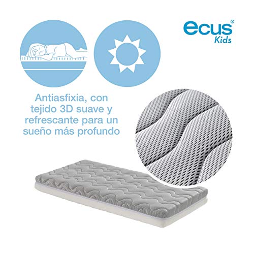 Ecus Kids, El colchón de cuna antiasfixia Oxsi con doble cara una para verano y otra para invierno - Colchón cuna 140x70