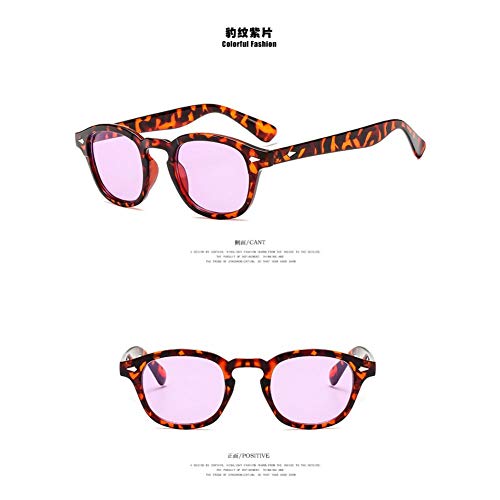 EDCPLM Gafas De Sol Hombres Mujeres Estilo Gafas De Sol Redondas Lentes Teñidas Transparentes Diseño De Marca Fiesta Mostrar Gafas De Sol Lepord