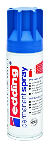 edding 5200-903 - Spray de pintura acrílica de 200 ml, secado rápido sin burbujas, color azul genciana mate RAL 5010