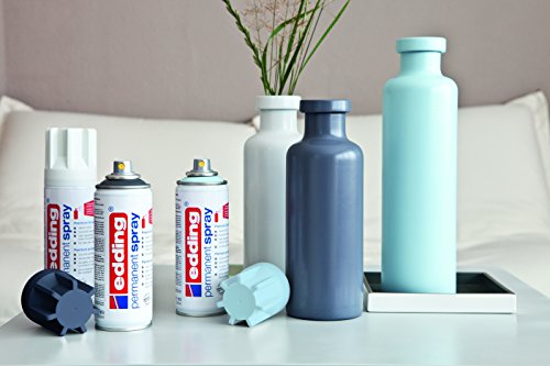 edding 5200-923 - Spray de pintura acrílica premium, 200 ml de máxima opacidad, cubre inmediatamente, secado rápido sin burbujas, color plata mate