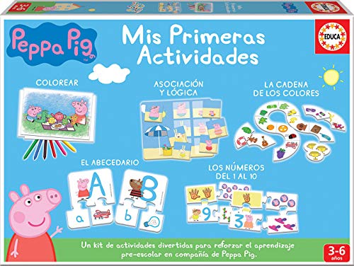 Educa-Mis Primeras Actividades Peppa Pig: Colorear, asociación, abecedario y los números Juego Educativo para niños, a Partir de 3 años (17249)