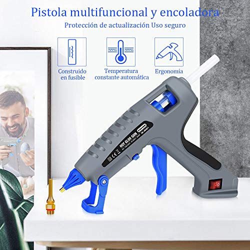 E·Durable 200W pistola silicona, con 15pcs 19cm Barra de pegamento control automático de temperatura industrial